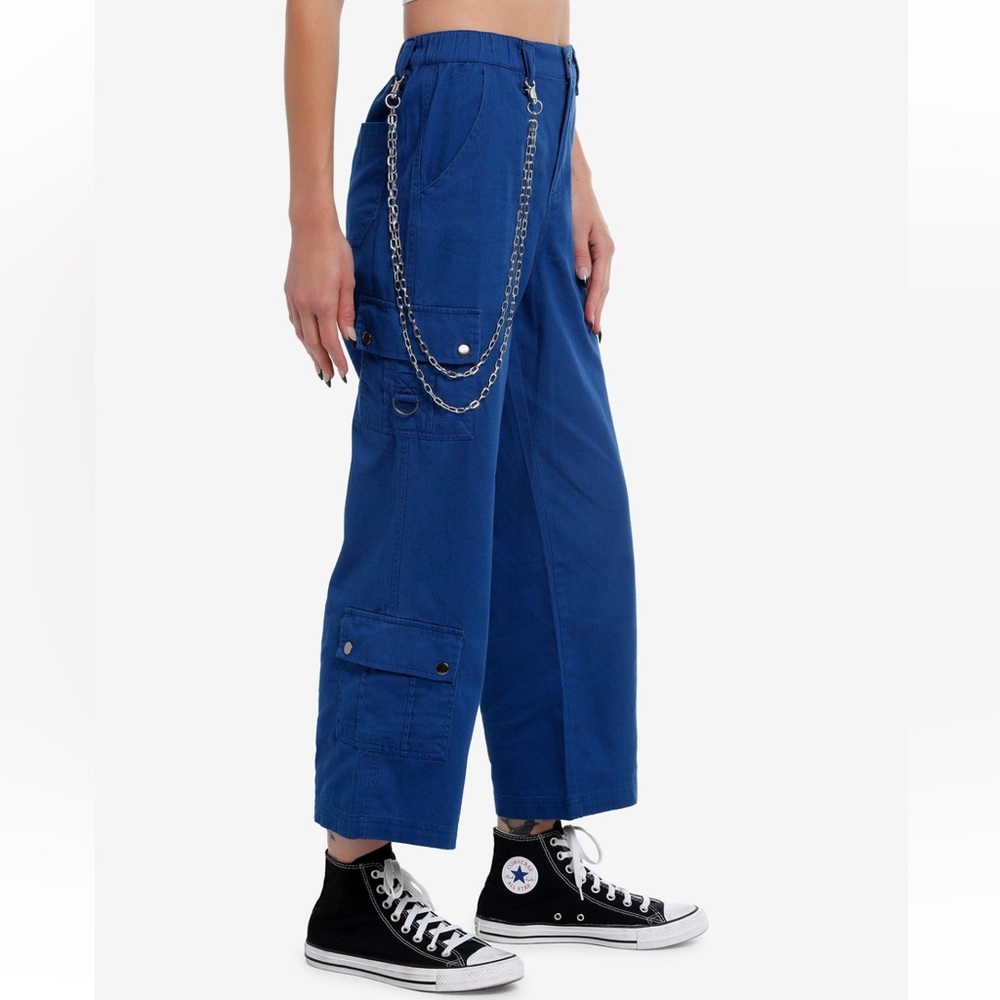 Blue Side Chain Cargo Skater Pants